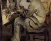 皮埃尔 奥古斯特 雷诺阿 : Frederic Bazille Painting The Heron